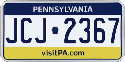 PA license plate JCJ2367