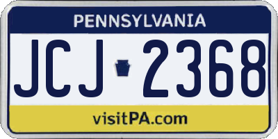 PA license plate JCJ2368