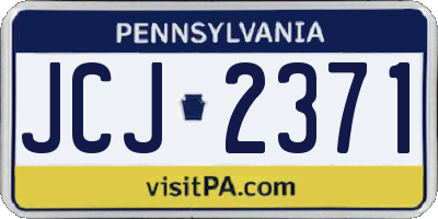 PA license plate JCJ2371
