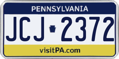 PA license plate JCJ2372