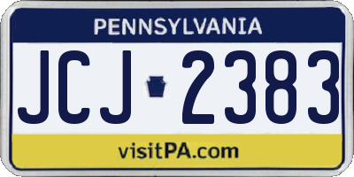 PA license plate JCJ2383