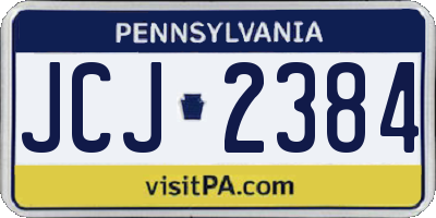 PA license plate JCJ2384