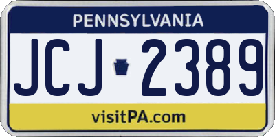 PA license plate JCJ2389