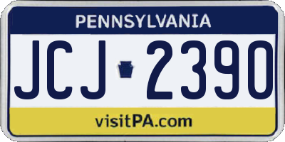 PA license plate JCJ2390