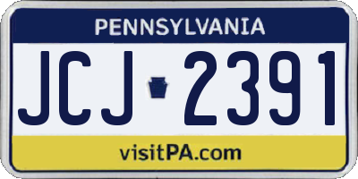 PA license plate JCJ2391