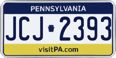 PA license plate JCJ2393