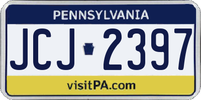 PA license plate JCJ2397