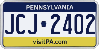 PA license plate JCJ2402