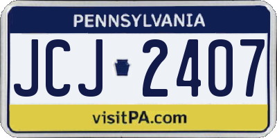 PA license plate JCJ2407