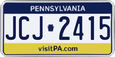 PA license plate JCJ2415