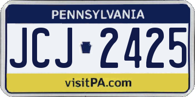 PA license plate JCJ2425