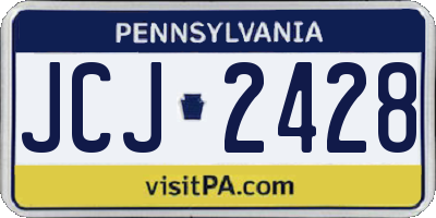 PA license plate JCJ2428