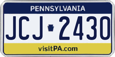 PA license plate JCJ2430