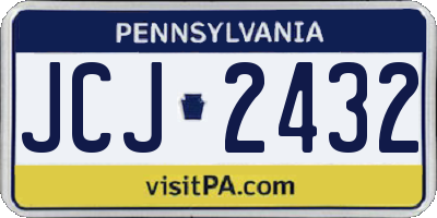 PA license plate JCJ2432