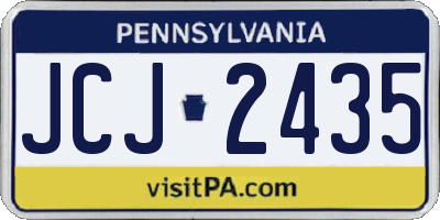PA license plate JCJ2435