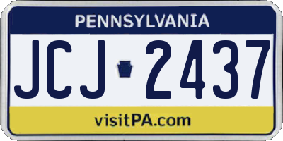 PA license plate JCJ2437