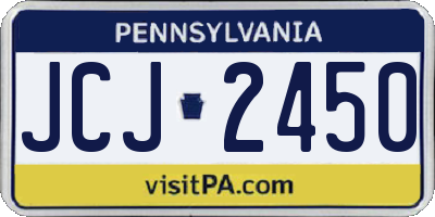 PA license plate JCJ2450