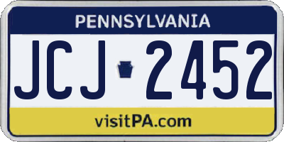 PA license plate JCJ2452