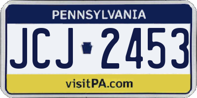 PA license plate JCJ2453