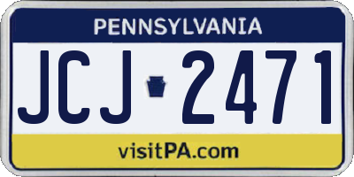 PA license plate JCJ2471