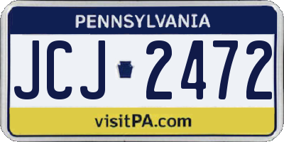 PA license plate JCJ2472