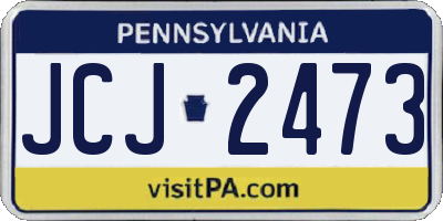 PA license plate JCJ2473