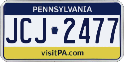 PA license plate JCJ2477