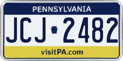 PA license plate JCJ2482