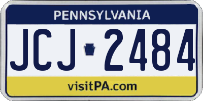 PA license plate JCJ2484