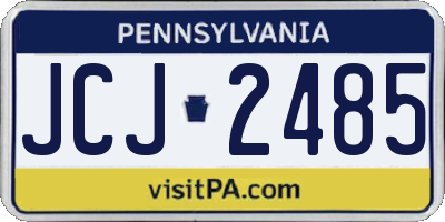 PA license plate JCJ2485