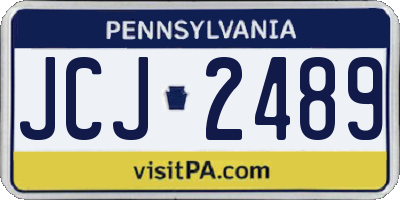 PA license plate JCJ2489