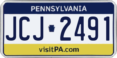 PA license plate JCJ2491