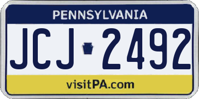 PA license plate JCJ2492
