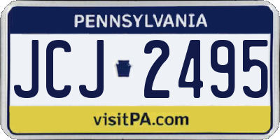PA license plate JCJ2495