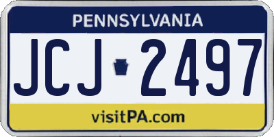 PA license plate JCJ2497