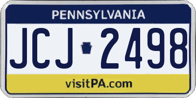 PA license plate JCJ2498