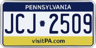PA license plate JCJ2509