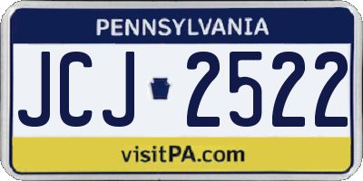 PA license plate JCJ2522