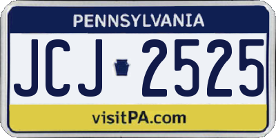 PA license plate JCJ2525