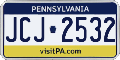 PA license plate JCJ2532