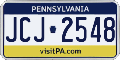 PA license plate JCJ2548