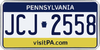 PA license plate JCJ2558