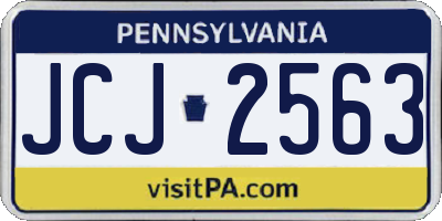 PA license plate JCJ2563