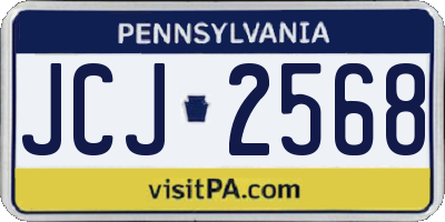 PA license plate JCJ2568