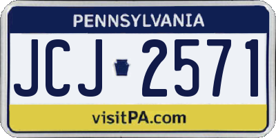 PA license plate JCJ2571