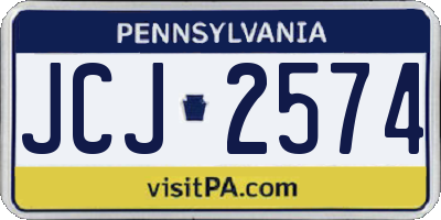 PA license plate JCJ2574