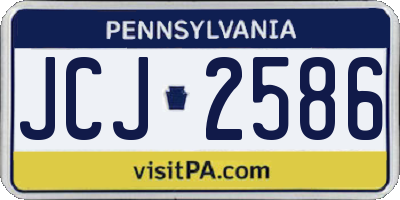PA license plate JCJ2586