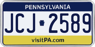 PA license plate JCJ2589