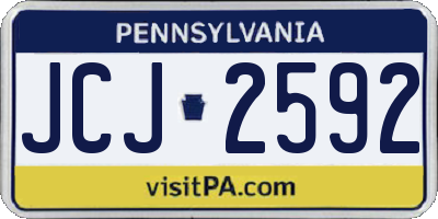 PA license plate JCJ2592