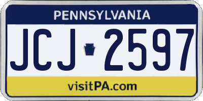 PA license plate JCJ2597